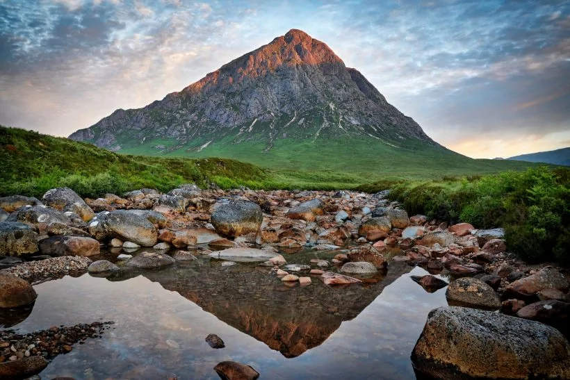 Scenic view of rocks in mountains against sky